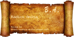 Badics Anita névjegykártya